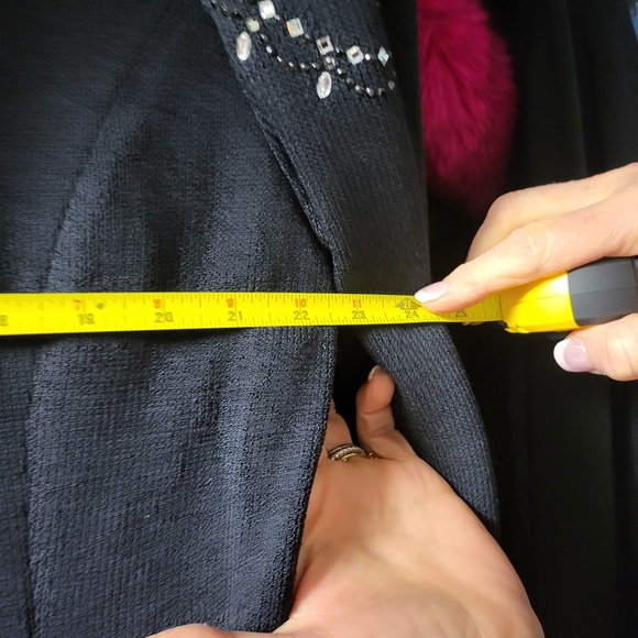 ST JOHN EVENING HUGE SWAROVSKI CRYSTAL BLACK BLAZER JACKET - Picture 7 of 8